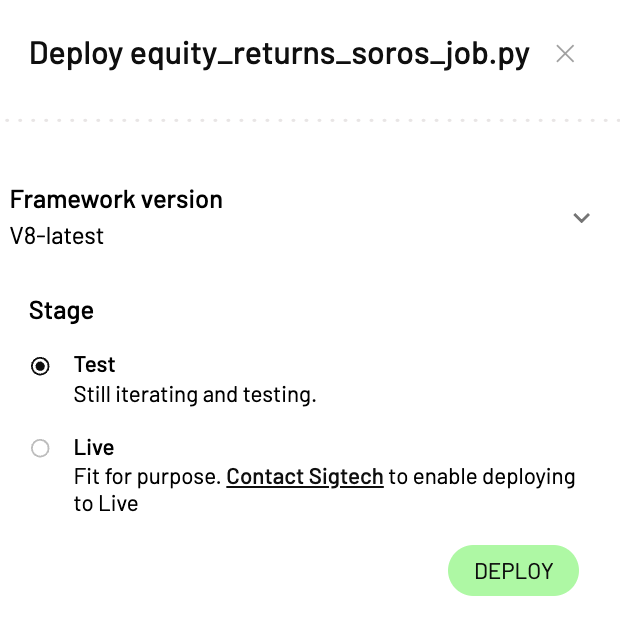 Deploy job